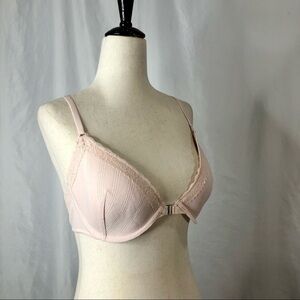 Aerie Hannah bra light pink front close racerback 36C